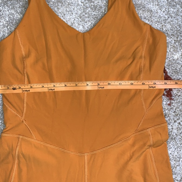 Lululemon- Sz 10&14- Autumn Orange- Align 8” Onesie Tank Top- Double Lined - Picture 7 of 15